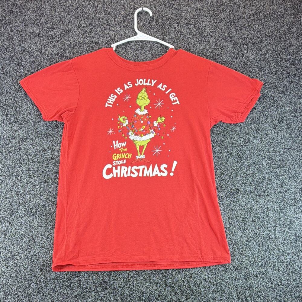The Grinch Red Graphic T-Shirt Size M "This Is As Jolly As I Get"